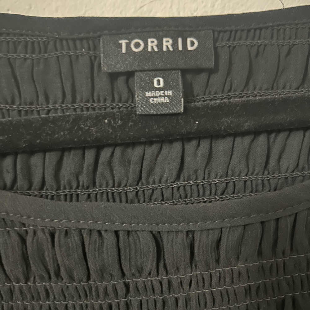Torrid Black Smocked Peplum Blouse - Picture 6 of 7